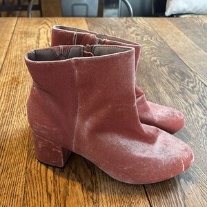 torrid Pink Velvet Ankle Boots